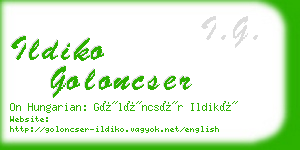 ildiko goloncser business card